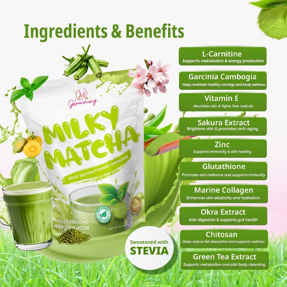 Glowming - Milky Matcha Drink 20g x 10 sachet