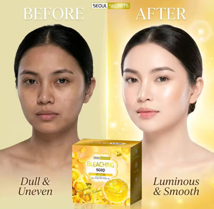 Seoul Secrets Bleaching Soap Mild Luxury Brightening Care with Golden Rose Essence Vegetal Soap Triple Brightening Complex