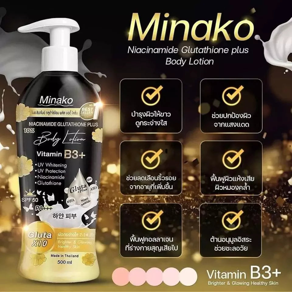 Minako Niacinamide Glutathione Plus 10% Body Lotion - 500ml
