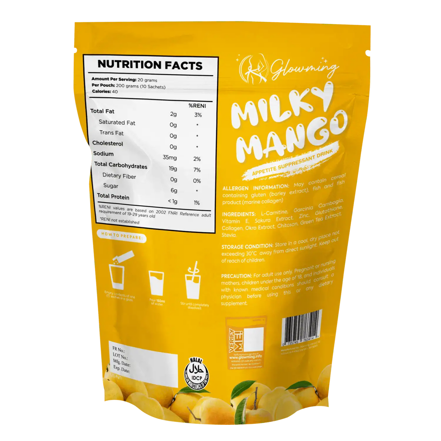 Glowming Shape - Milky Mango 20g x 10 sachet