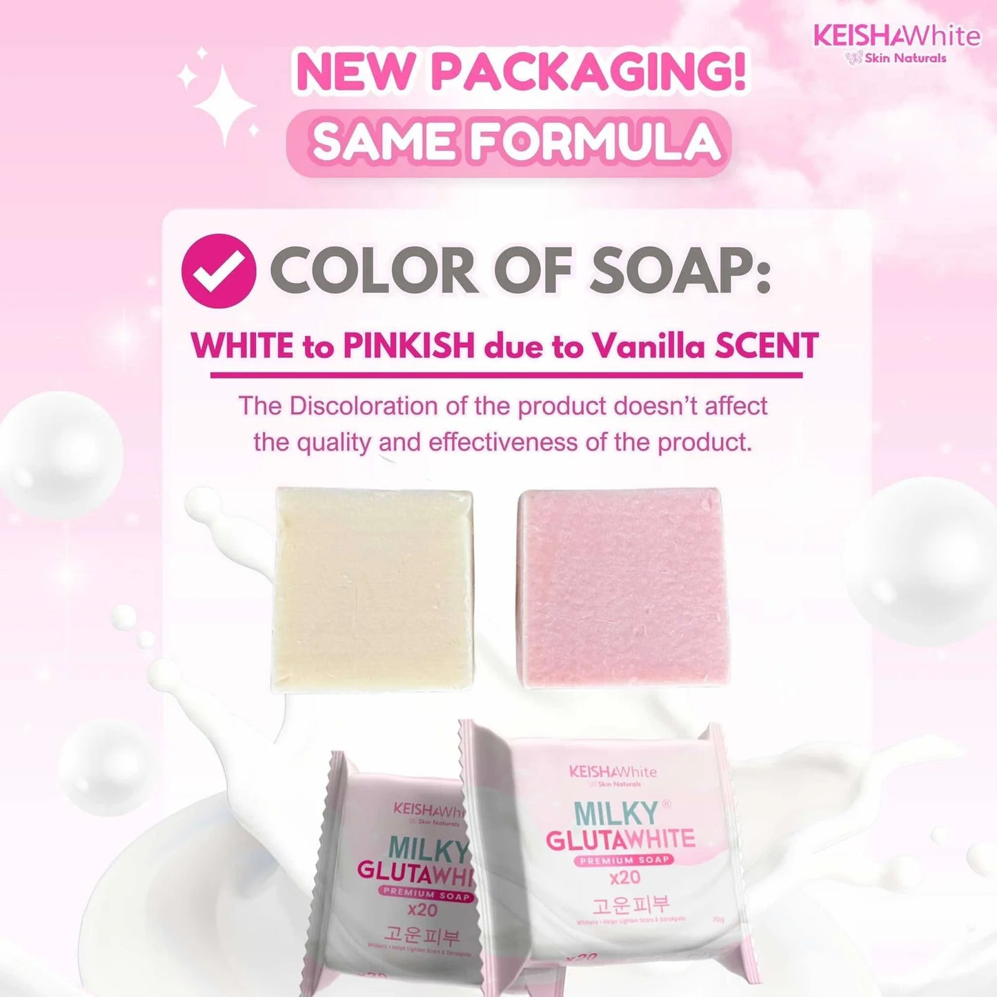 Keisha White - Milky GlutaWhite Premium Soap X20 - 75g - ( 1 pc only )