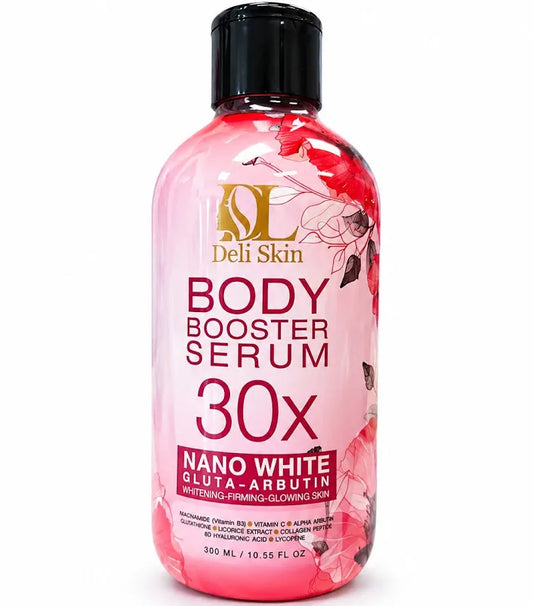 Deli Skin Body Booster Serum 30x Nano White Gluta Arbutin 300ml – Lightweight Hydrating & Radiance-Boosting Body Serum with Niacinamide, Vitamin C & Hyaluronic Complex