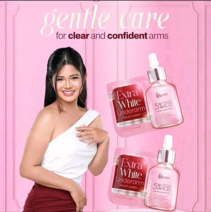 KSerene Extra White Underarm Serum Cream 30g 5% Glycolic Acid Exfoliating & Smoothing AHA Serum