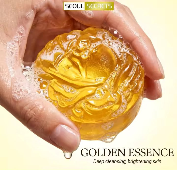Seoul Secrets Bleaching Soap Mild Luxury Brightening Care with Golden Rose Essence Vegetal Soap Triple Brightening Complex
