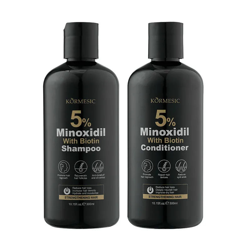 KORMESIC Head Wash Care Set Shampoo 5% Minoxidil Hair Growth Shampoo Conditioner Scalp essence