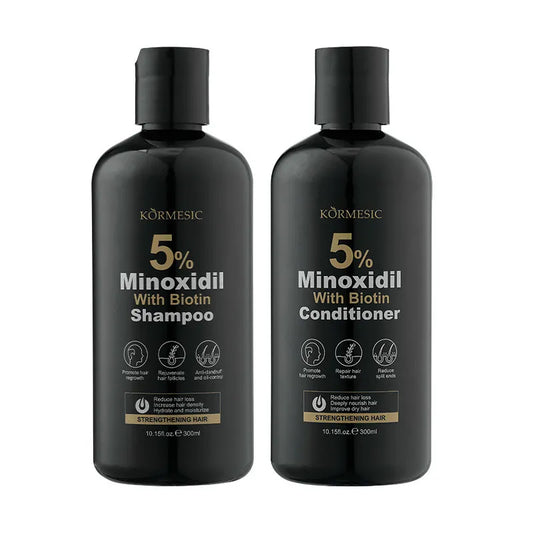KORMESIC Head Wash Care Set Shampoo 5% Minoxidil Hair Growth Shampoo Conditioner Scalp essence