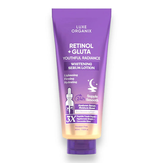 Luxe Organix Retinol + Gluta Youthful Radiance Whitening Serum Lotion 350ml