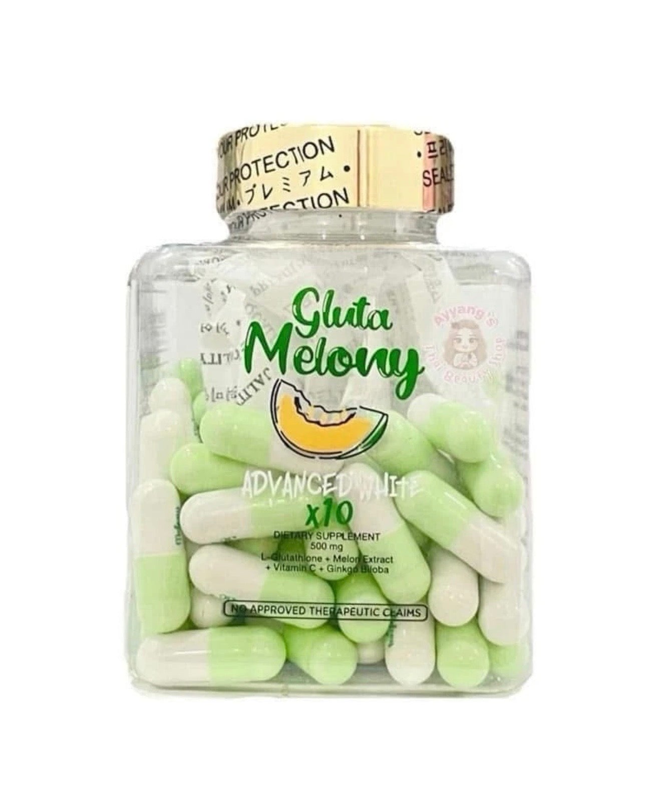 GLUTA MELONY 10 In 1 ADVANCE WHITE Whitening & Anti-Aging, 60 Capsules