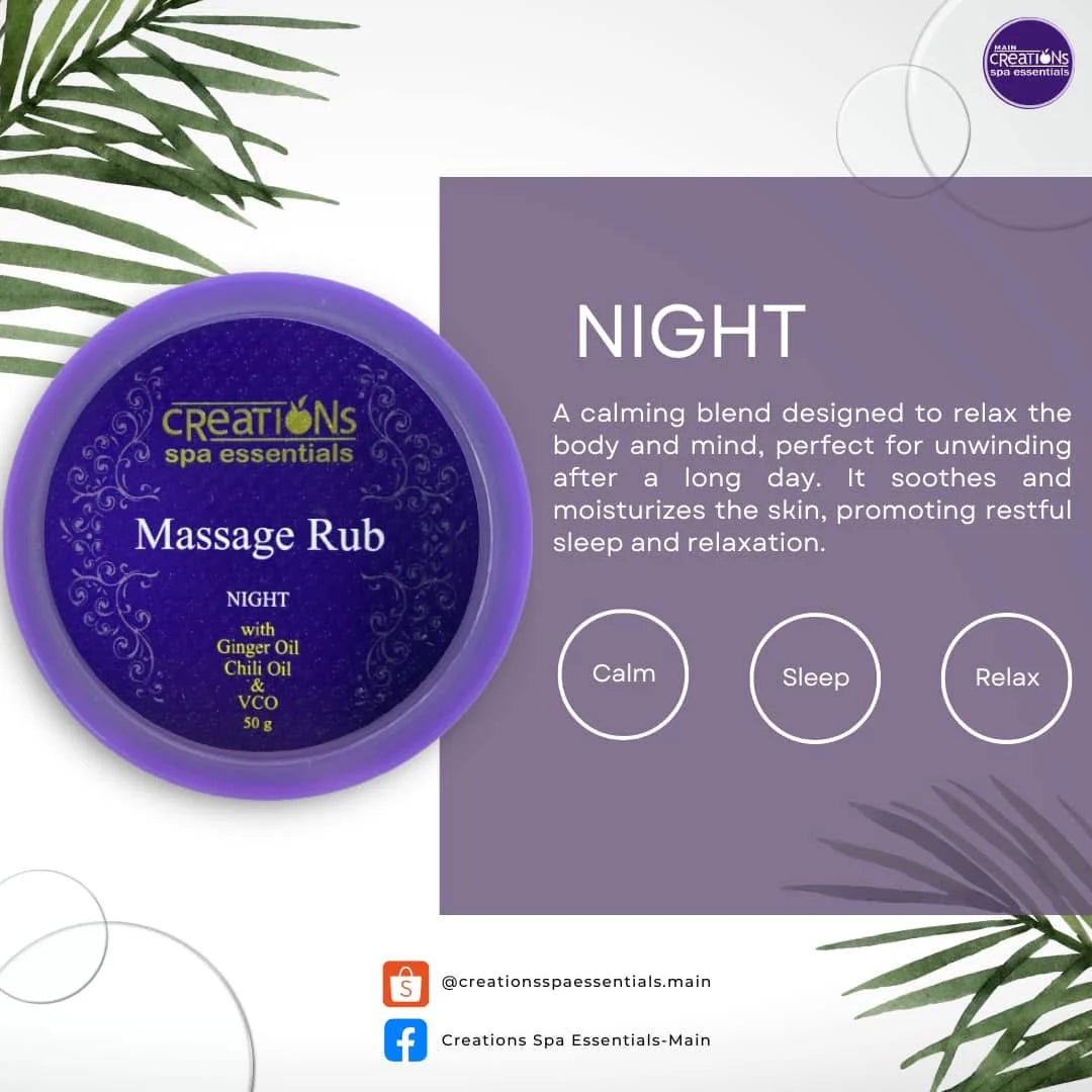 Creations Spa Essentials Pain Relief Massage Rub Sleep Lavender Scent 50g