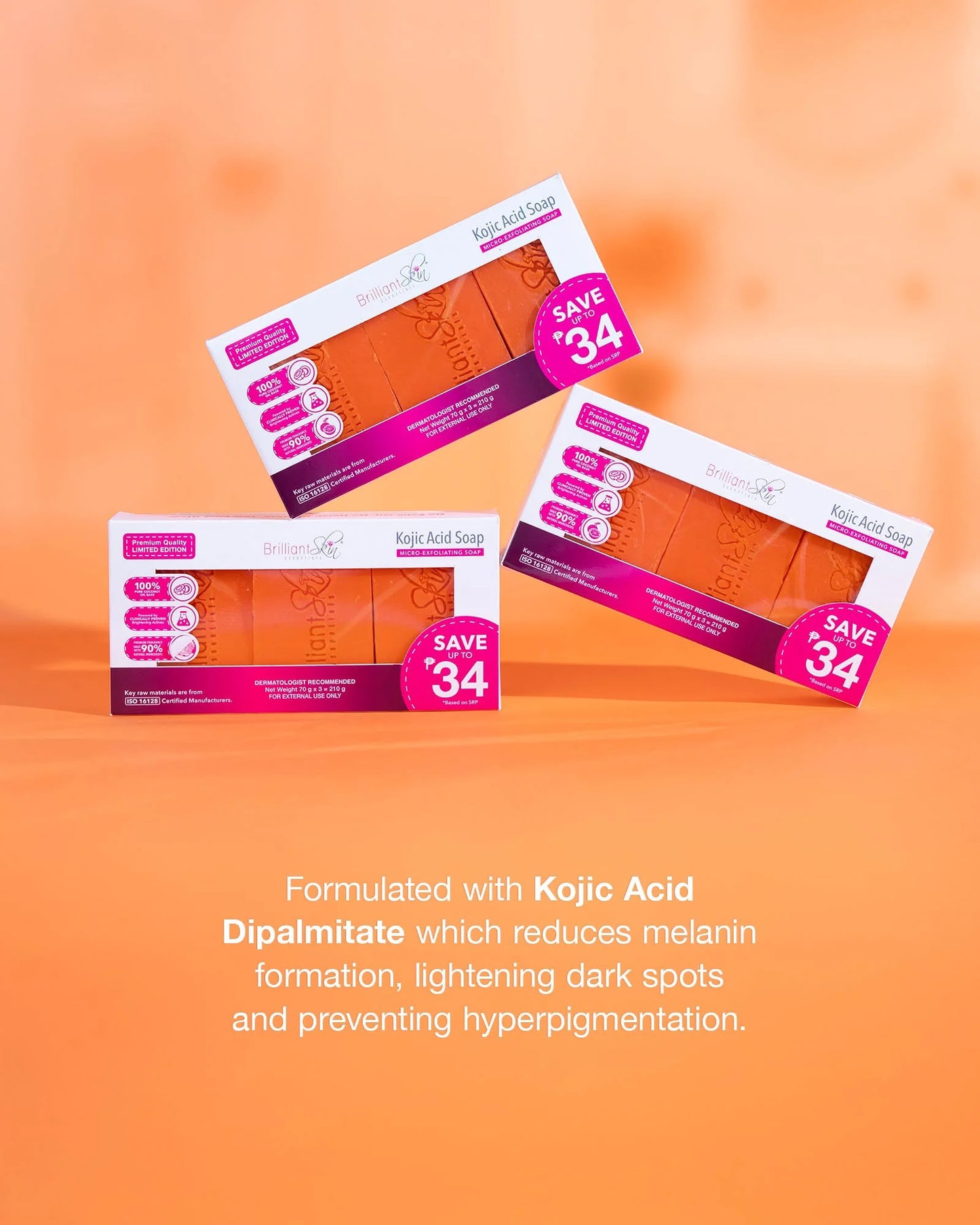 Brilliant Skin - Kojic Acid Soap 70gx3