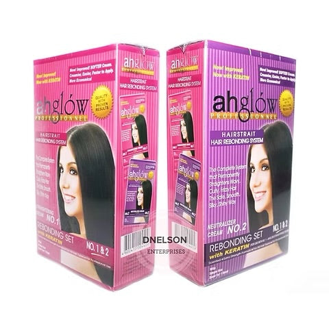Ahglow Rebonding Set 2 in 1 165g Straightening + Neutralizer