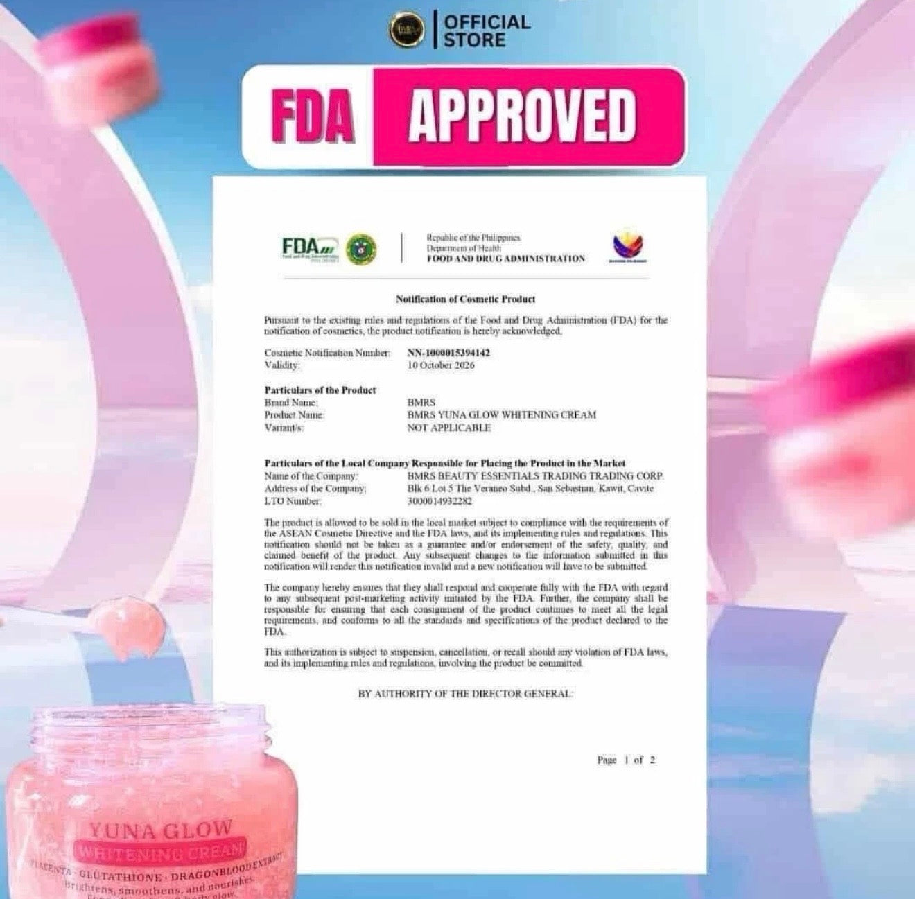 Yuna Glow Whitening Cream