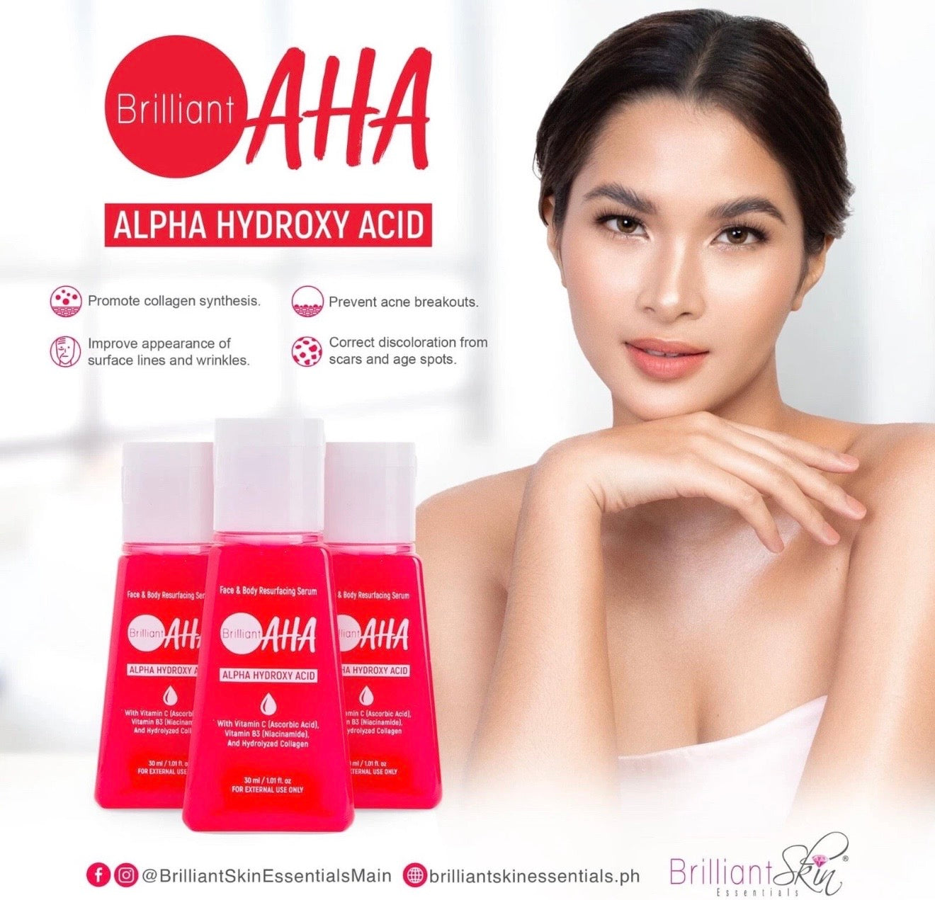 AHA Serum by Brilliant Skin Essentials 30ml