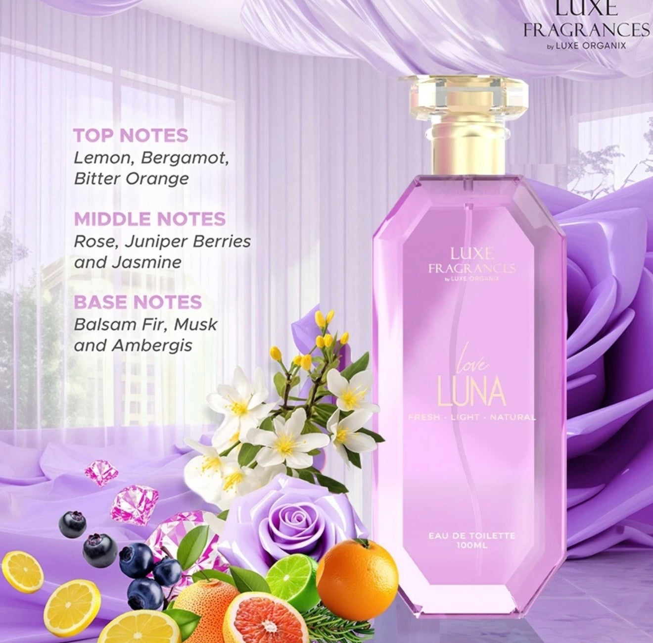 LUXE ORGANIX Fragrances Love Luna Eau De Toilette 100ml