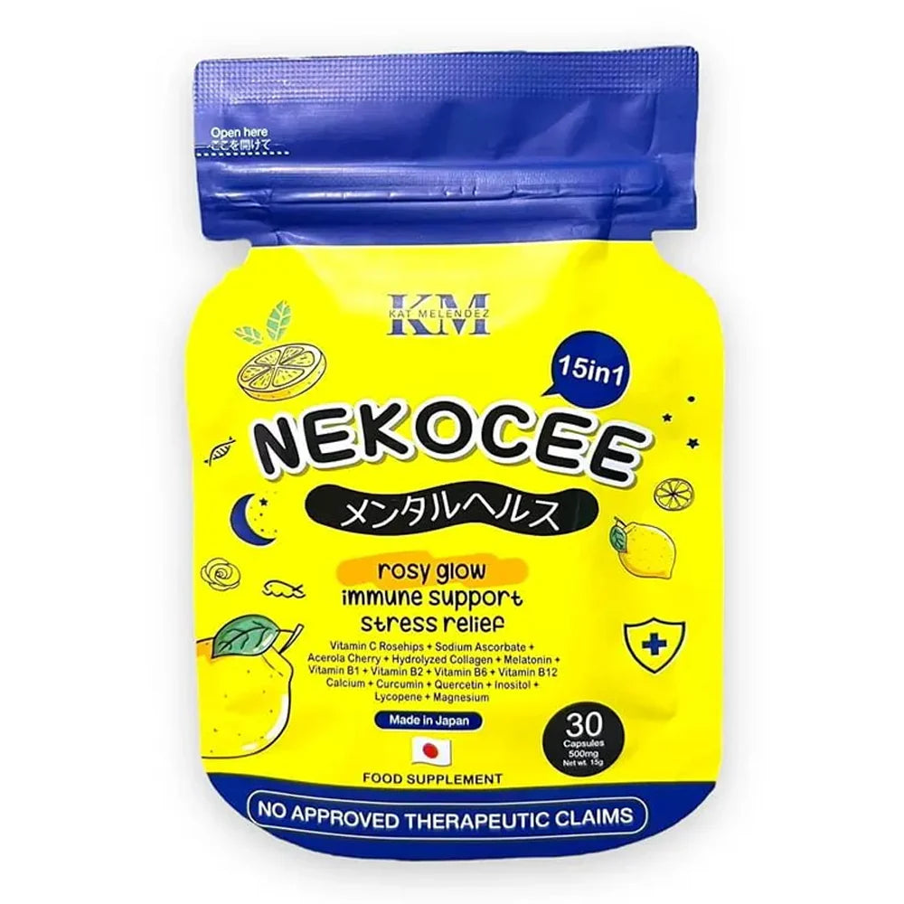 Nekocee 15 in 1 by Kath Melendez Rosy Glow Immune Support Stress Relief 30 capsules